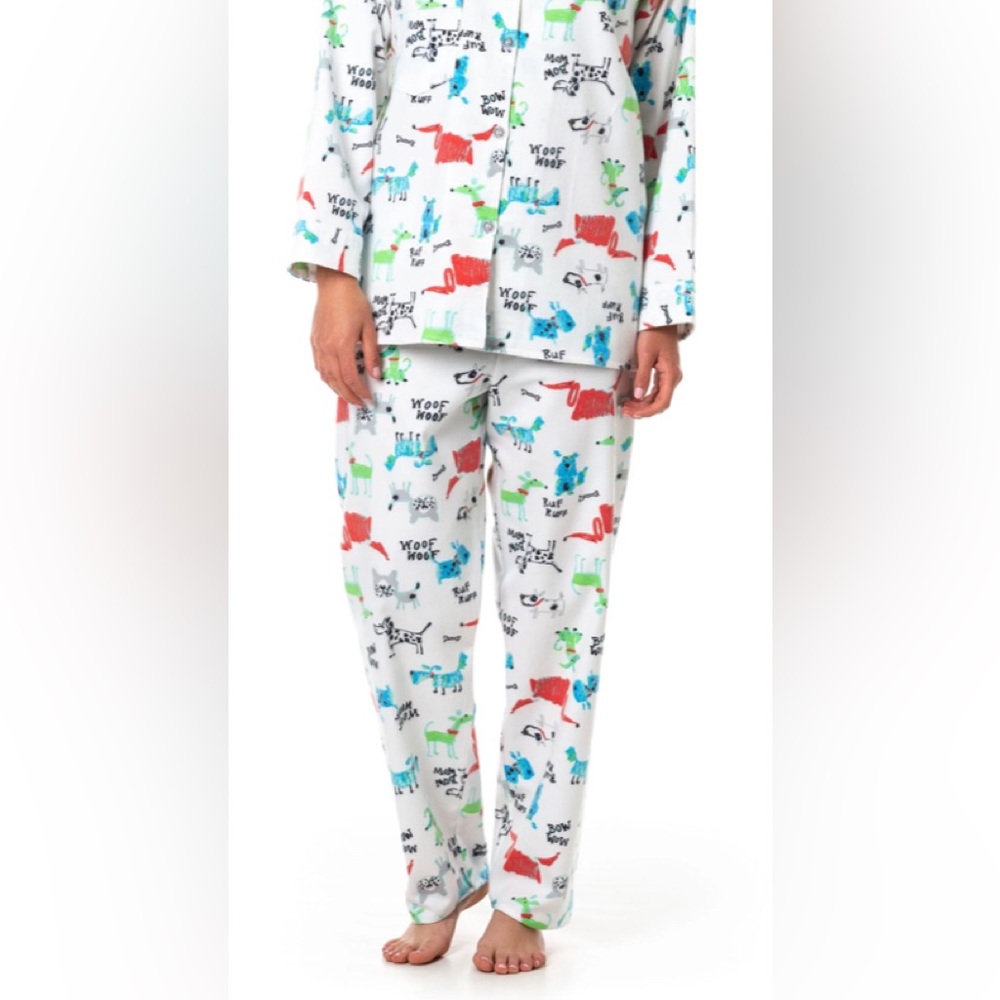 Clonhadas 100% Cotton Flannel Pajamas Set Dog Print - NEW! Size L